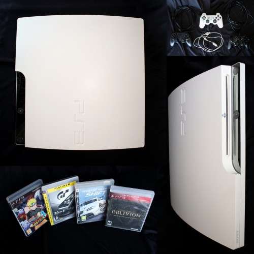 160 GB WHITE PS3 SLIM LIKE NEW + EXTRAS + FREE SHIPPING