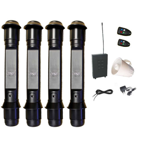 Roboguard kit4 with RoboText SMS Alert - Deluxe Wireless Outdoor Alarm System