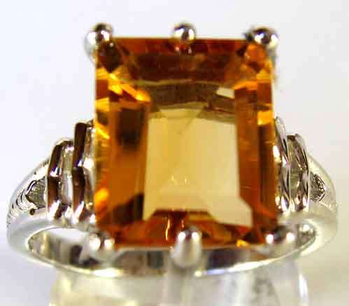 Top Quality Citrine in Sterling Silver Ring.