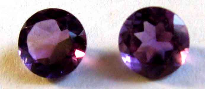 1 Lot, 2 pieces of   4.00 mm  Round  faceted cut Amethysts, T.W. 0.47 ct.