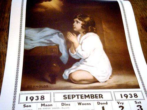 RELIGIOUS  AFRIKAANS CALENDAR DATED 1938