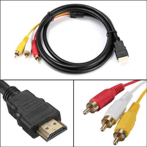 1.8m HDMI Male to 3 RCA Video Audio Converter Component AV Adapter HDTV Cable