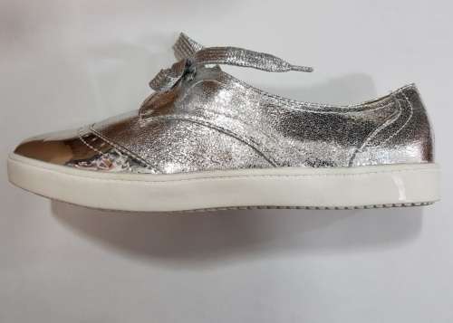 Women's Silver Lace-Up Shoes - Size 5