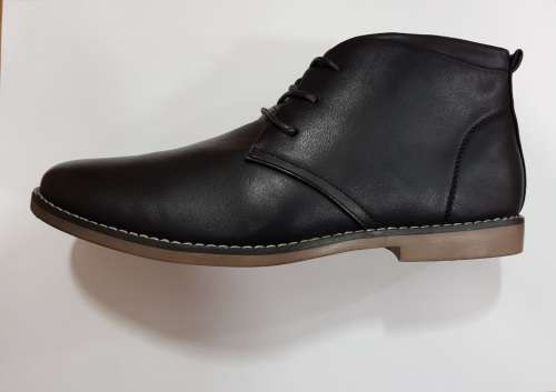 Men Black Leather Boots - Size 5 6 7 8 9 10