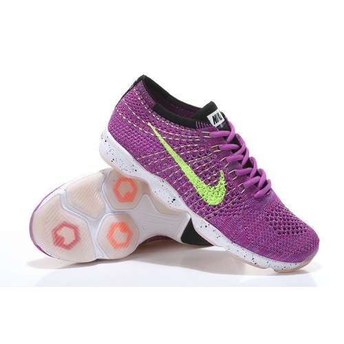 Nike Zoom Fit Agility Flyknit Purple/Fluorescent/Green - Size 5