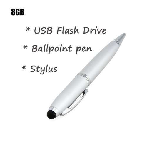 8gb Silver Executive USB 2.0 Stylus, Flash Drive, Pen