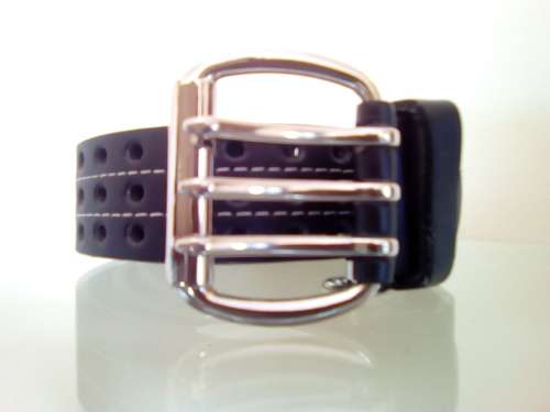 Women's PU Leather Three Hole Jean Belt - Black