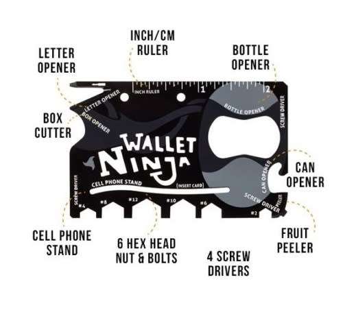 Wallet Ninja - 18 In 1 Pocket Multi Tool