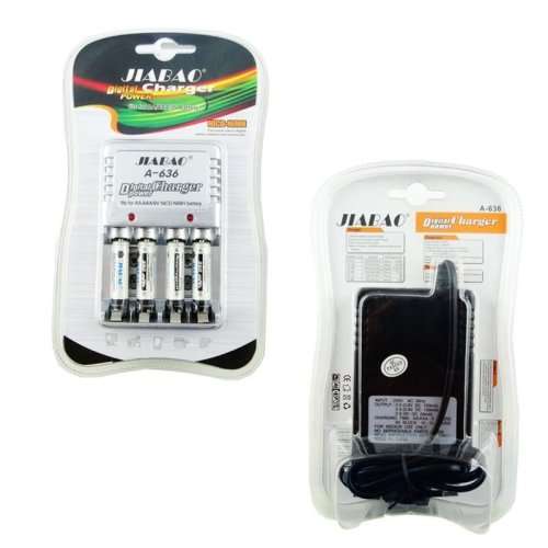 Digital Power Charger with 4pcs 600mAh Rechargeable Batteries  AA, AAA, 9V