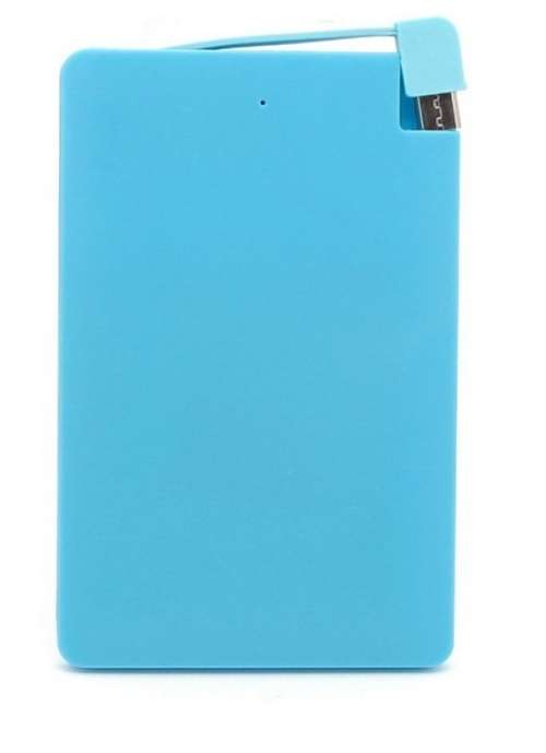 Ultra Thin Slim Card Power Bank 6000mAh USB-Charged Devices - Blue
