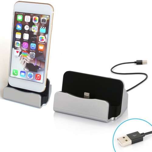 Charging Dock and Sync Stand for iPhone (Silver)