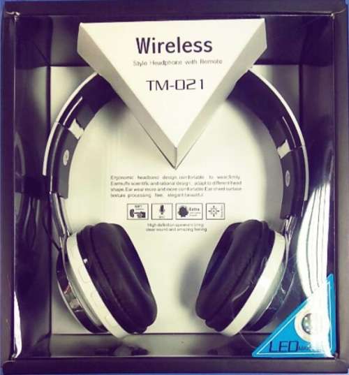 Led Light Bluetooth Glowing Headphones With FM Radio TF  - White