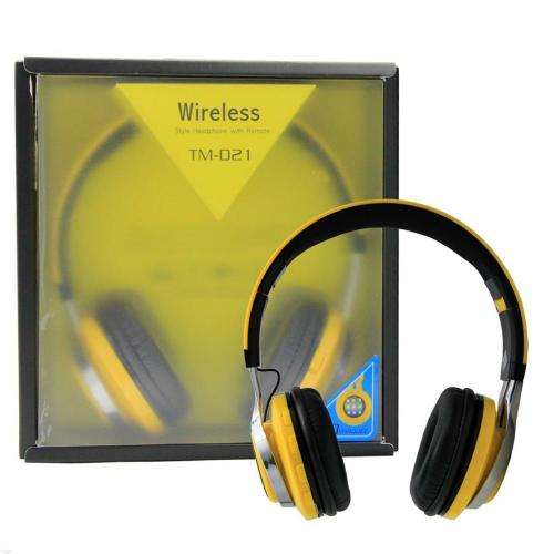 Led Light Bluetooth Glowing Headphones With FM Radio TF  - Yellow