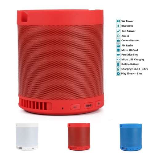 Super Bass Speaker With Calling Facility (Red)