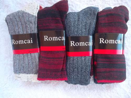 12 Pairs - Thick Knit Warm Red Thermal Socks