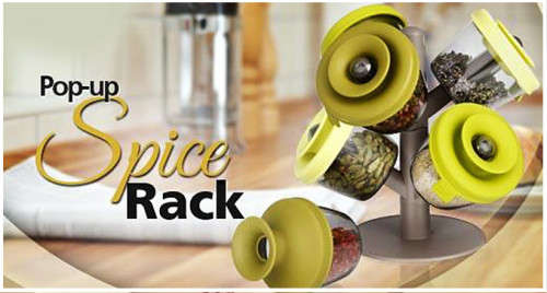 Tree Shaped Pop-up Spice Rack with 6 Spice Containers