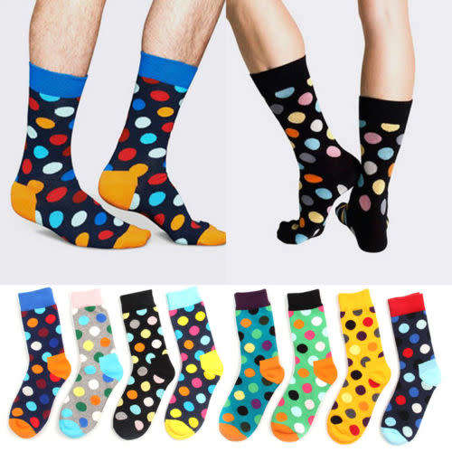10 Pair Cotton Polka Socks