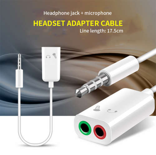 3.5mm Jack Audio Sharing Splitter Supports Earphone + Microphone