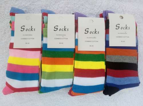 12 Pair Bright Multi Colour Socks