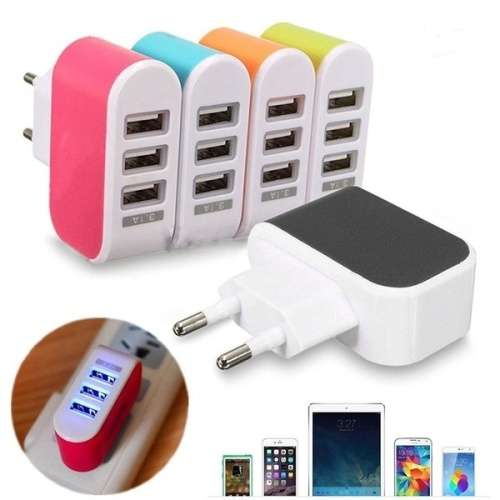 EU Power Plug 5V 3.1A universal 3 port usb wall charger for home and travel charger