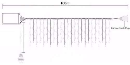 100 LED Multicolour Christmas/Party 8 Colors Choice Lights - 10m Long