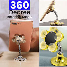 Multi-Angle Metal Flowers Suction Cup Mount for Mobile Phones (multi colour)