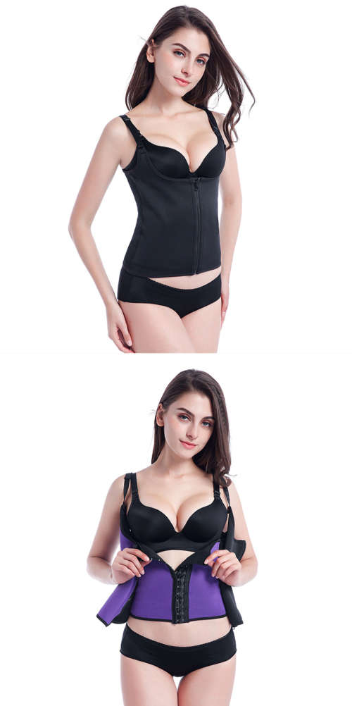 Adjustable Shoulder Strap Waist Support Corset For Women With Zipper