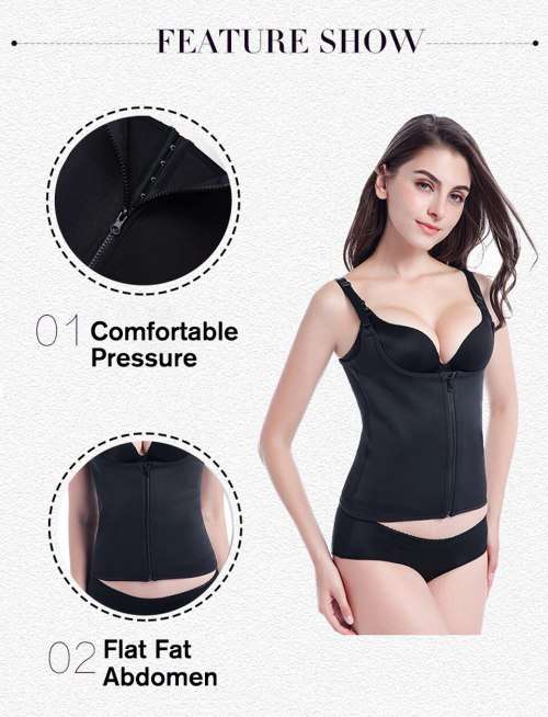 Adjustable Shoulder Strap Waist Support Corset For Women With Zipper