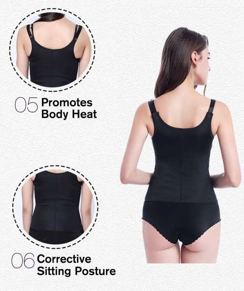 Adjustable Shoulder Strap Waist Support Corset For Women With Zipper