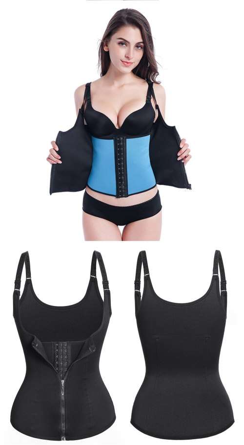 Adjustable Shoulder Strap Waist Support Corset For Women With Zipper