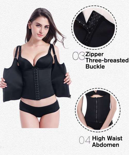 Adjustable Shoulder Strap Waist Support Corset For Women With Zipper