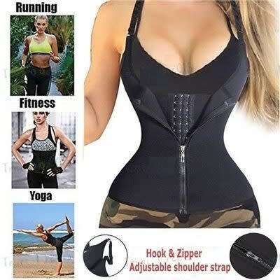 Adjustable Shoulder Strap Waist Support Corset For Women With Zipper