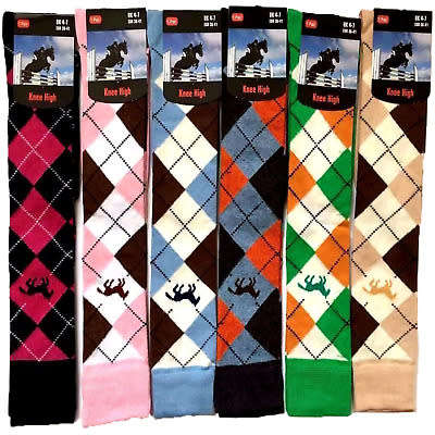 12 Pair Bright Multi Colour Knee High Socks