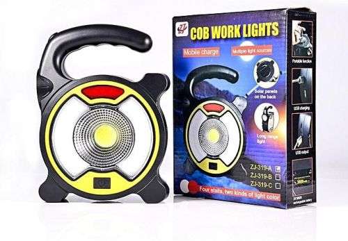 USB Rechargeable COB Work Lights with With Solar Panel  ZJ-319-A