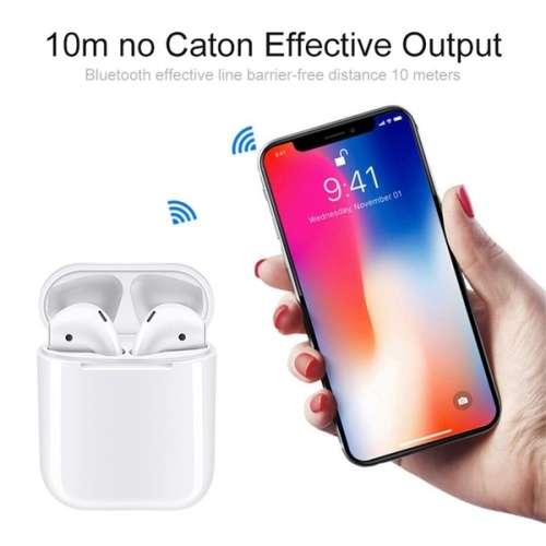 i12 TWS High QualityWireless Earphone Bluetooth 5.0 Touch Earbuds Headset With Charger Box  White