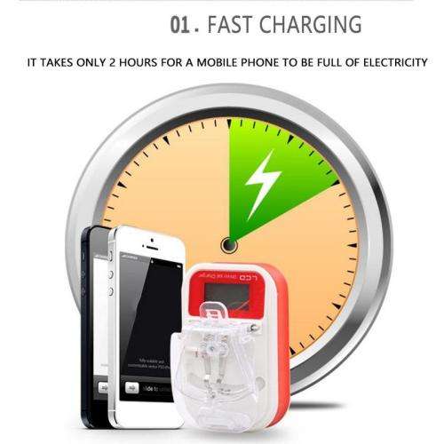 Universal LCD Mobile Phone Battery Charger with USB-Port
