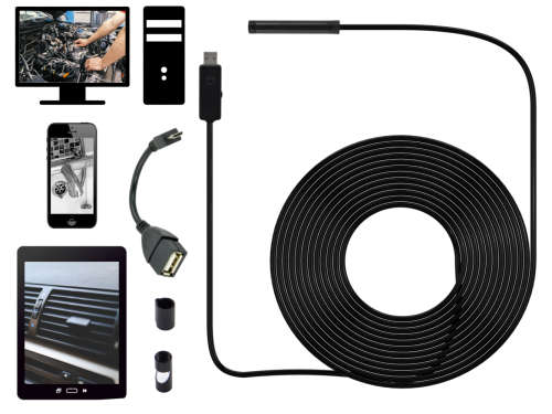 USB 7mm Endoscope Water-Proof Inspection Wire Camera