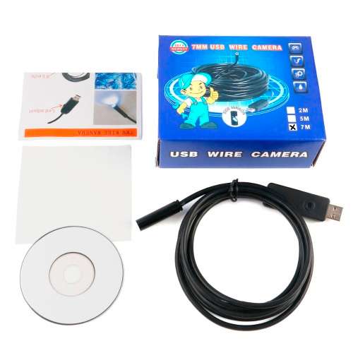 USB 7mm Endoscope Water-Proof Inspection Wire Camera