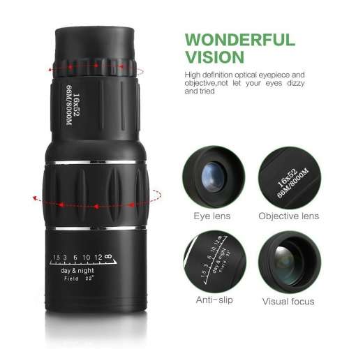 16×52 Waterproof Monocular  Telescope