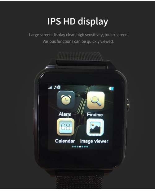 Techme X8 GSM Smart Watch compatible with Android or iOS Black - Open Box