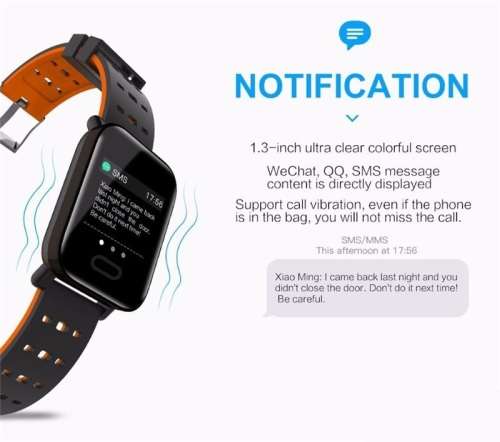 A6 Smart Watch Heart Rate Monitor Blood Pressure Tracker For IOS And Android