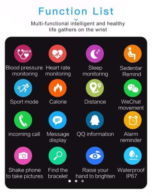 A6 Smart Watch Heart Rate Monitor Blood Pressure Tracker For IOS And Android