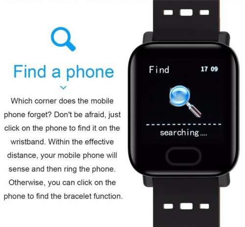 A6 Smart Watch Heart Rate Monitor Blood Pressure Tracker For IOS And Android