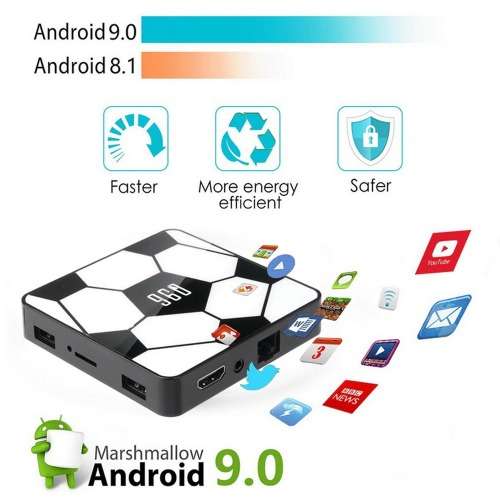 Android TV BOX 9.0 6K Quad Core WiFi 4GB 64GB Q8