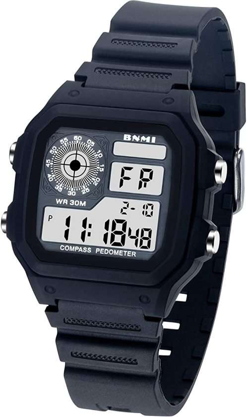 Quartz Movement Multi-Function Digital Black Dial Watch