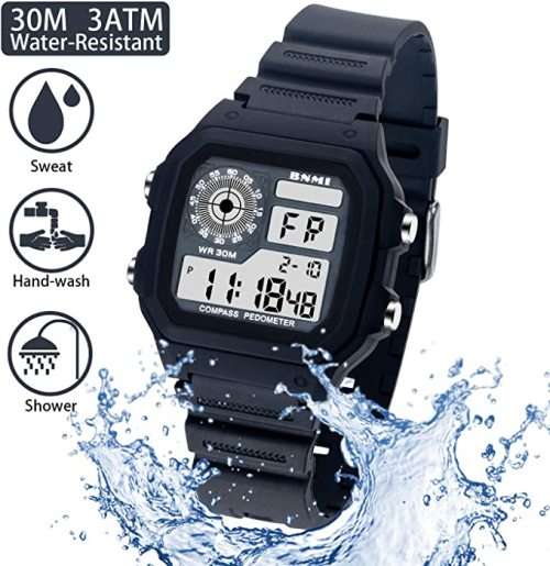 Quartz Movement Multi-Function Digital Black Dial Watch
