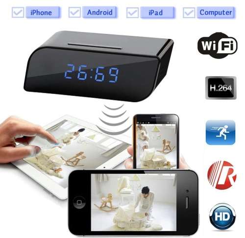 Alarm Clock with Hidden 1080P Camera And Wifi Connect. Security Motion Detection