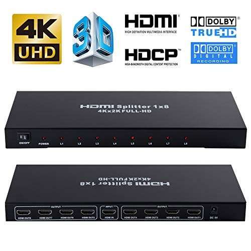 4K HDMI Splitter 1 in 8 Out HDMI Splitter Support Full HD 4K Video
