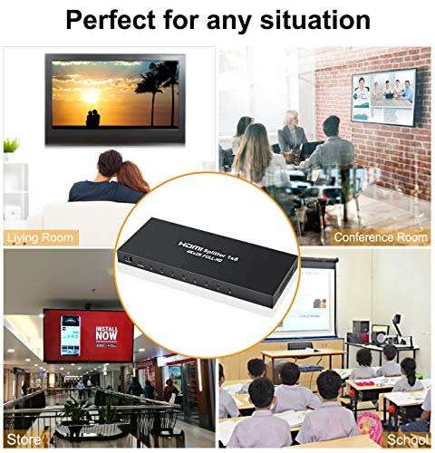 4K HDMI Splitter 1 in 8 Out HDMI Splitter Support Full HD 4K Video
