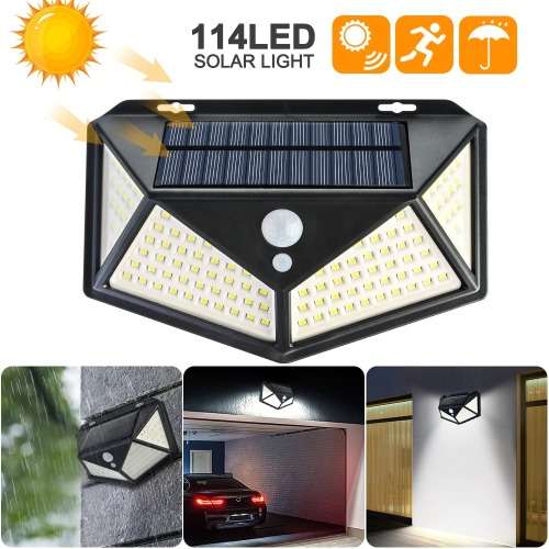 114 LED Outdoor Solar Waterproof  Wall Lamp